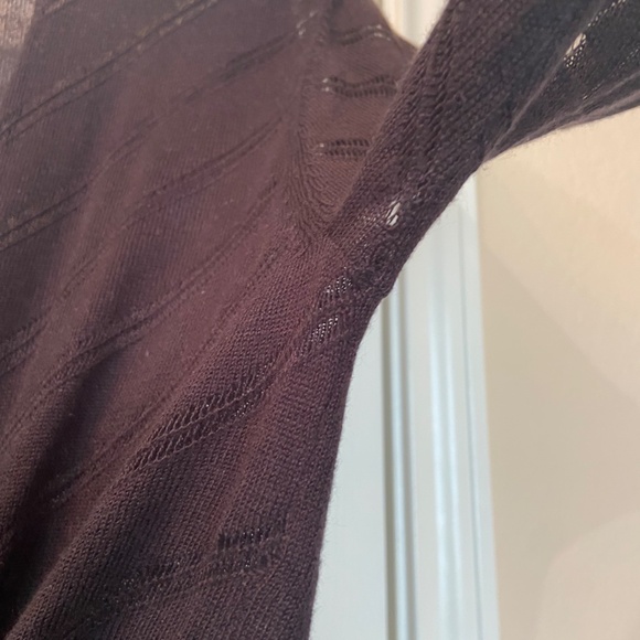 WORTHINGTON Sheer Black Shrug Striped Layering Long Sleeves Size Large - Picture 6 of 10